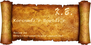 Korcsmár Boglár névjegykártya